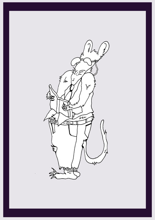 RAT PROFESSOR. Print. Open edition. Artist's first drawings. Digitally resized. (Ref.Og. SOR116V01. First Drawings. Pen-on-paper)